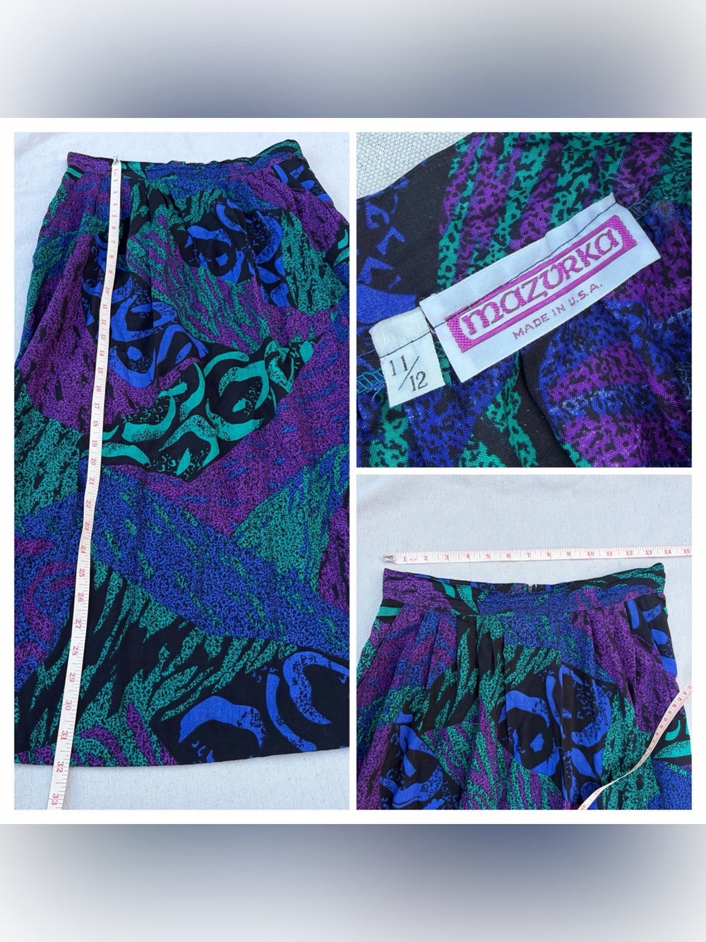 Vintage 80s Mazurka Skirt, Retro Abstract Streetwear - Picture 5 of 8